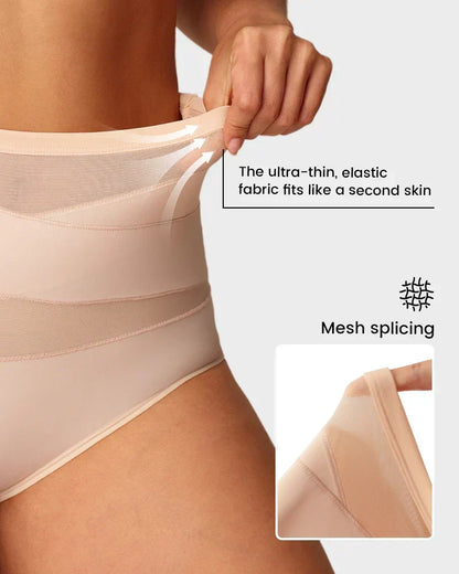 Cuecas de controlo abdominal com cintura alta e corte cruzado, tamanho grande