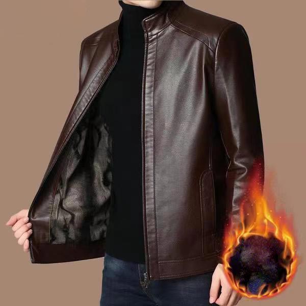 🔥Otoño/Invierno Hot Sale🔥Chaqueta de piel con forro de felpa para hombre - ¡Regalo para él!