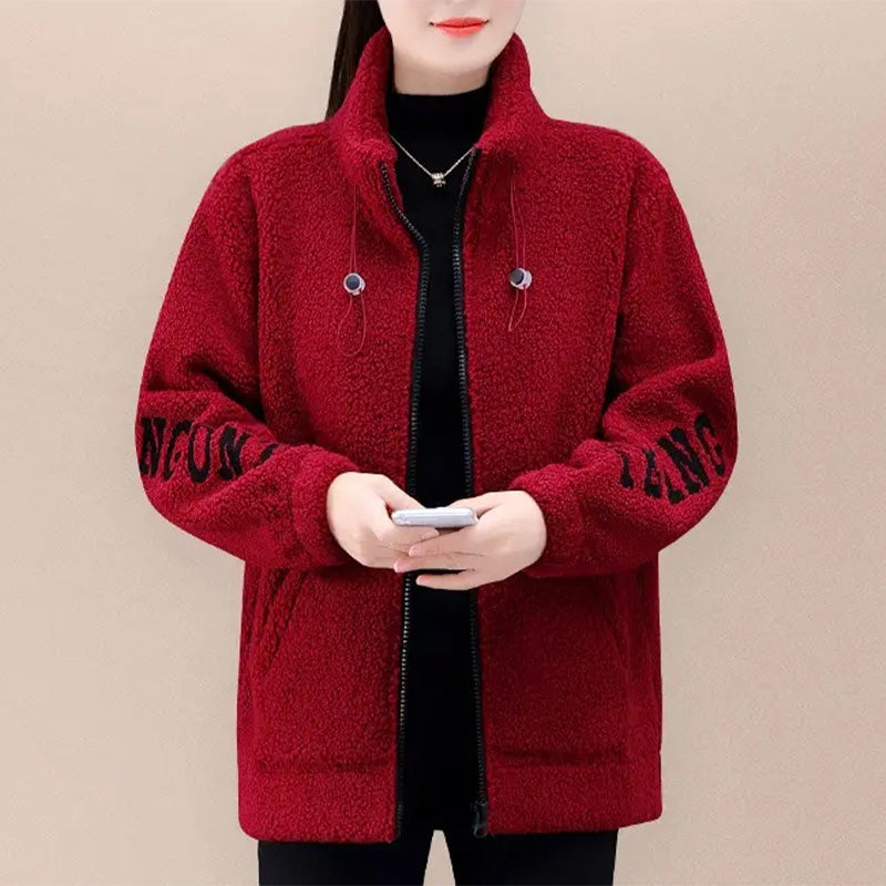 🎅💥Rebajas de Navidad - 49% OFF🎅💥 Chaqueta de pelusa de collar de pie para mujeres