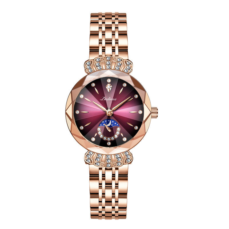 🌻【Compre 2 y llévese 1 gratis】🔥 Reloj de moda Diamond Moon Star para mujer