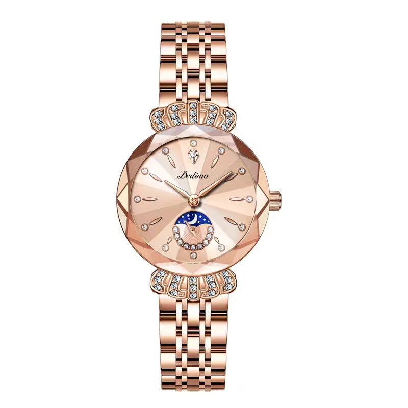 🌻【Compre 2 y llévese 1 gratis】🔥 Reloj de moda Diamond Moon Star para mujer