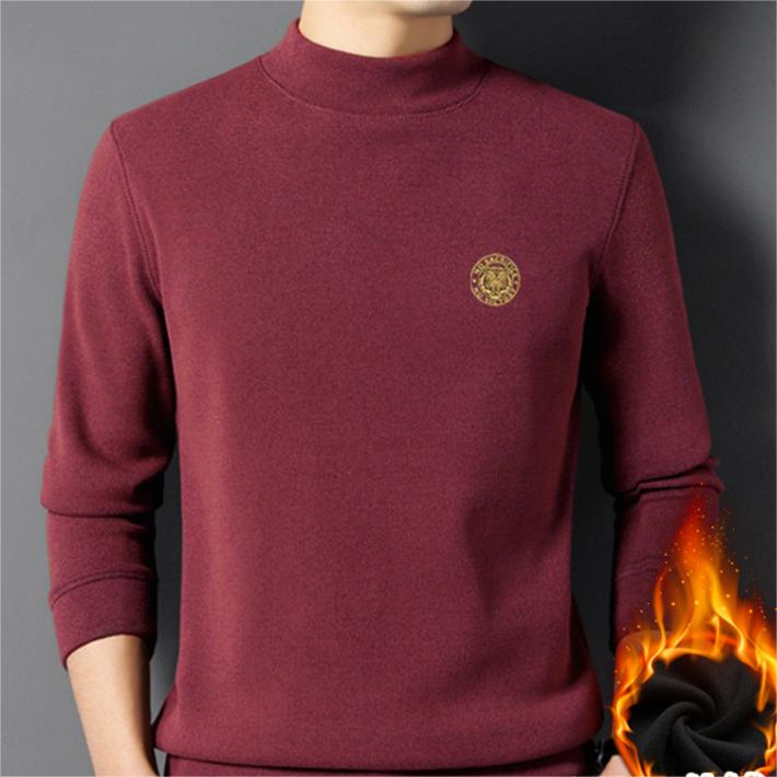 🔥Comprar 2 Envío gratuito🔥Sudadera para hombre con cuello en forma de maillot grueso, cálida y sólida.