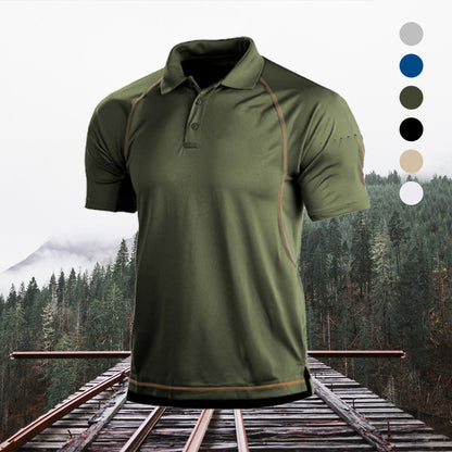 Camiseta Deportiva con Solapa Transpirable de Verano para Hombre