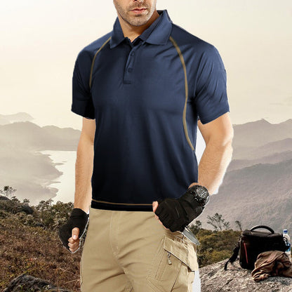 Camiseta Deportiva con Solapa Transpirable de Verano para Hombre