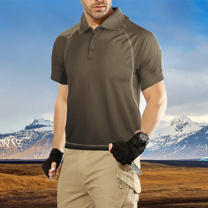 Camiseta Deportiva con Solapa Transpirable de Verano para Hombre