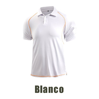 Camiseta Deportiva con Solapa Transpirable de Verano para Hombre