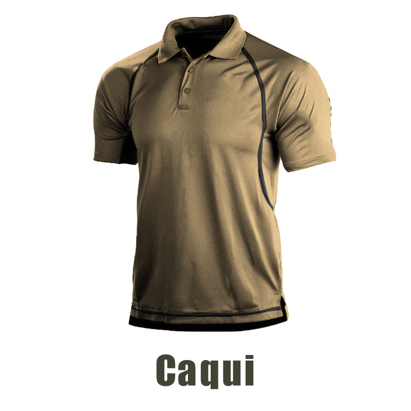 Camiseta Deportiva con Solapa Transpirable de Verano para Hombre