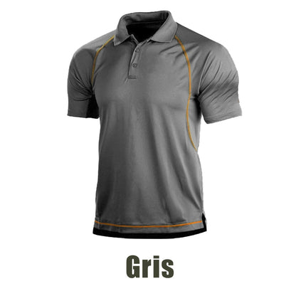 Camiseta Deportiva con Solapa Transpirable de Verano para Hombre