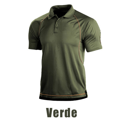 Camiseta Deportiva con Solapa Transpirable de Verano para Hombre