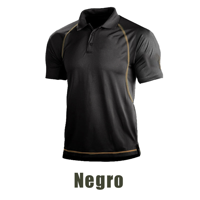 Camiseta Deportiva con Solapa Transpirable de Verano para Hombre