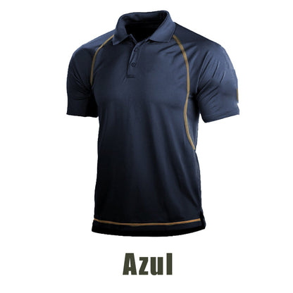 Camiseta Deportiva con Solapa Transpirable de Verano para Hombre