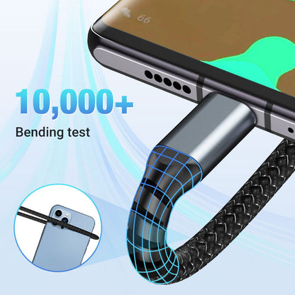 Superszybkie ładowanie 100 W, przezroczysty kabel do transmisji danych 3 w 1