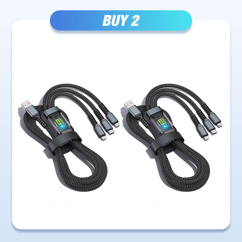 Superszybkie ładowanie 100 W, przezroczysty kabel do transmisji danych 3 w 1