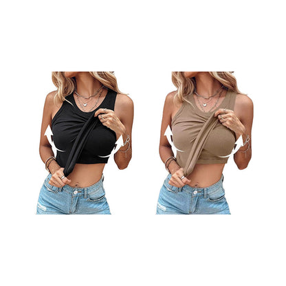 🔥 Promotion - 49% off✨ Women's ribbed knit tank top with shelf bra