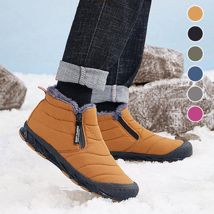 Botas de invierno cálidas con forro de piel sintética Botas de nieve impermeables para uso al aire libre