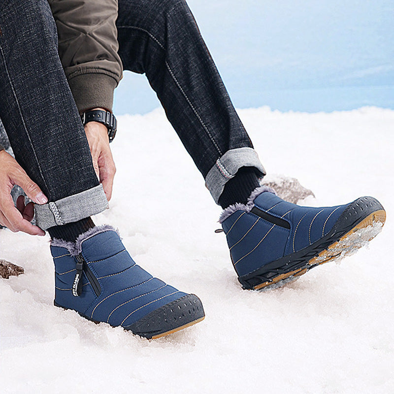 Botas de invierno cálidas con forro de piel sintética Botas de nieve impermeables para uso al aire libre