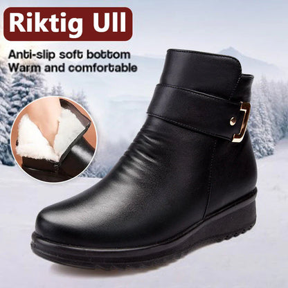 Rebajas de Navidad - 50% DE DESCUENTO💟Botas de terciopelo con hebilla metálica de piel auténtica