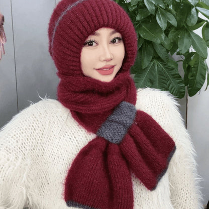 Gorro cortaviento con protección auditiva integrada para mujer Bufanda