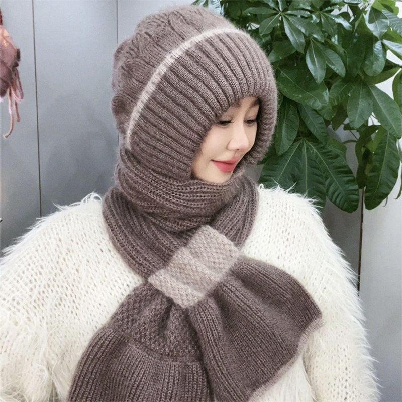 Gorro cortaviento con protección auditiva integrada para mujer Bufanda