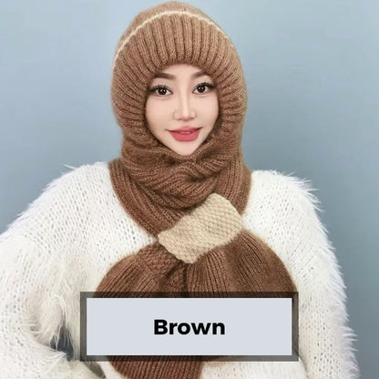 Gorro cortaviento con protección auditiva integrada para mujer Bufanda