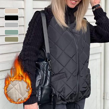 ✨Casaco acolchoado em malha com patchwork para mulher