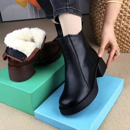 👢 Botines con cremallera lateral para mujer, elegantes y cálidos