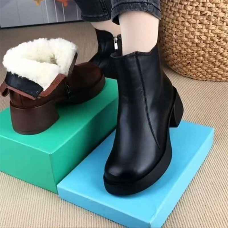 👢 Botines con cremallera lateral para mujer, elegantes y cálidos