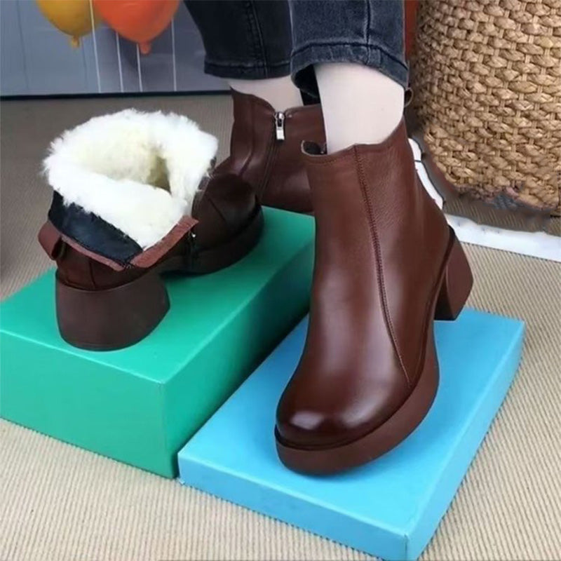 👢 Botines con cremallera lateral para mujer, elegantes y cálidos