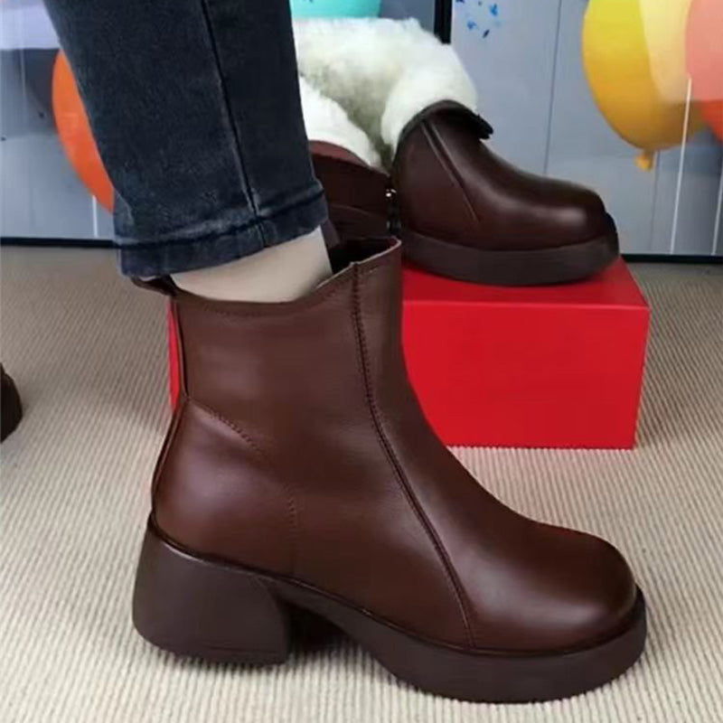 👢 Botines con cremallera lateral para mujer, elegantes y cálidos