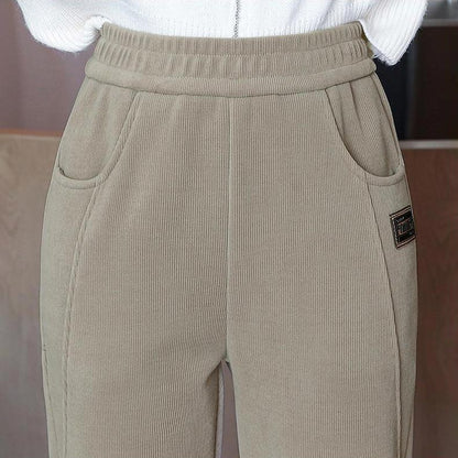 🔥Rebajas de Año Nuevo, 50% de descuento🔥Pantalones de cintura alta con forro polar de imitación para mujer