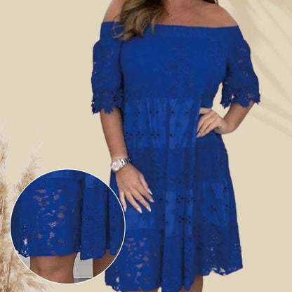 ✨💃Vestido de renda sem alças com patchwork recortado para senhora
