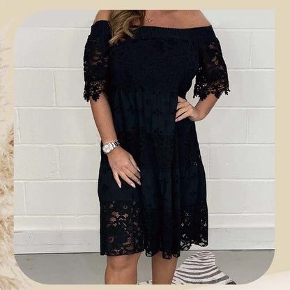 ✨💃Vestido de renda sem alças com patchwork recortado para senhora