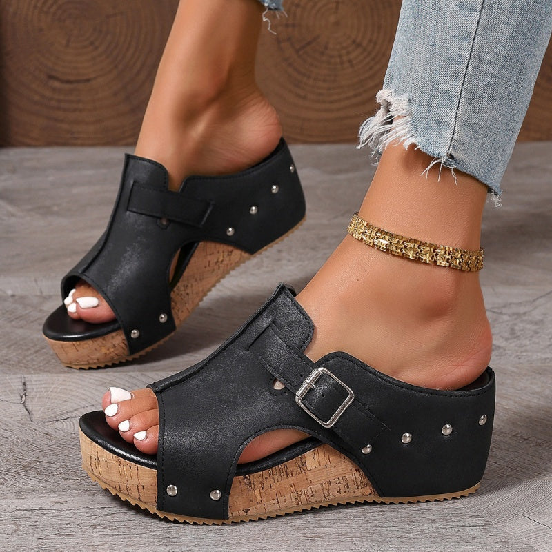 Women's Fashion Peep Toe Wedge Platform Sandals