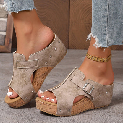 Women's Fashion Peep Toe Wedge Platform Sandals