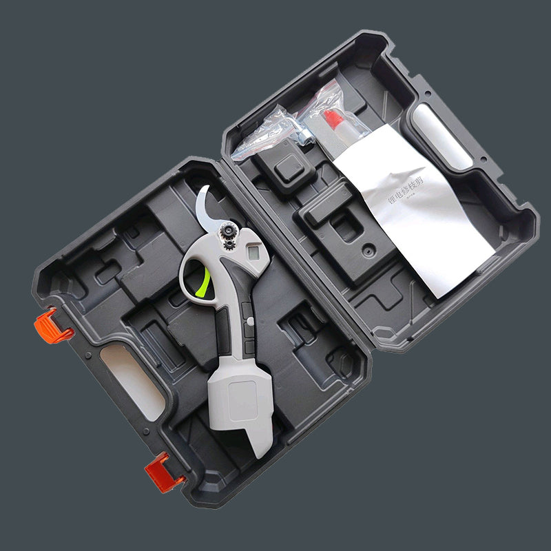 Ogrodowy sekator elektryczny z akumulatorem i ładowarką