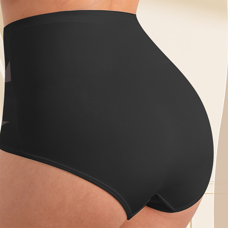 Cuecas de controlo abdominal com cintura alta e corte cruzado, tamanho grande