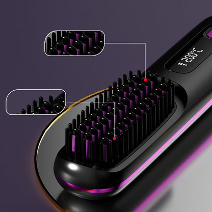 💥Pente alisador de cabelo sem fios em cerâmica💇‍♀️