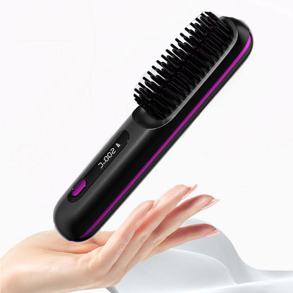 💥Pente alisador de cabelo sem fios em cerâmica💇‍♀️