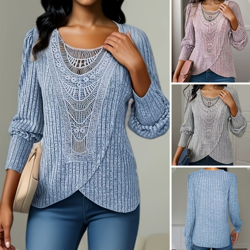 ✨👚Camisola de manga comprida de moda feminina
