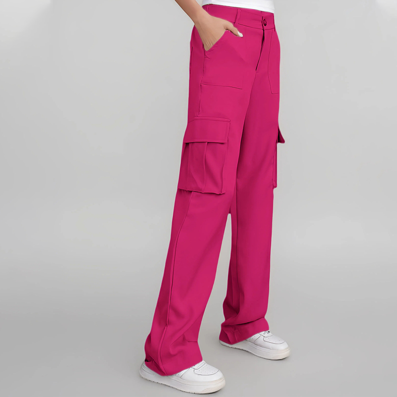 🍃Solid Color Multi‑Pocket Casual Cargo Pants