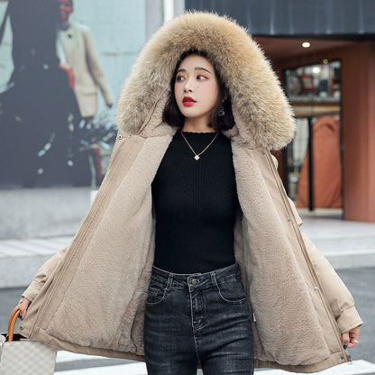 Najlepszy prezent – gruba kurtka typu parka z obszernym kapturem z syntetycznego polaru dla kobiet