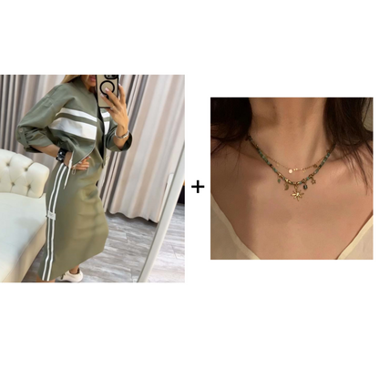 ❄️LAST DAY PROMOTION - 49%OFF 💖 Women's Stand Collar Jacket & Dress Set(Clearance Sale)