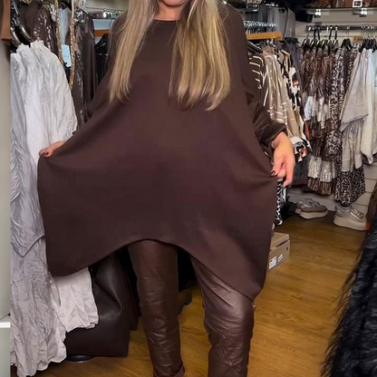 🔥Oferta ograniczona czasowo – dwuczęściowy zestaw składający się z luźnej bluzki o nieregularnym kroju i jednolitych spodni