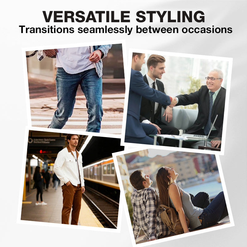 Męska koszula z długimi rękawami i klapami ＆ Spodnie 2-częściowy zestaw