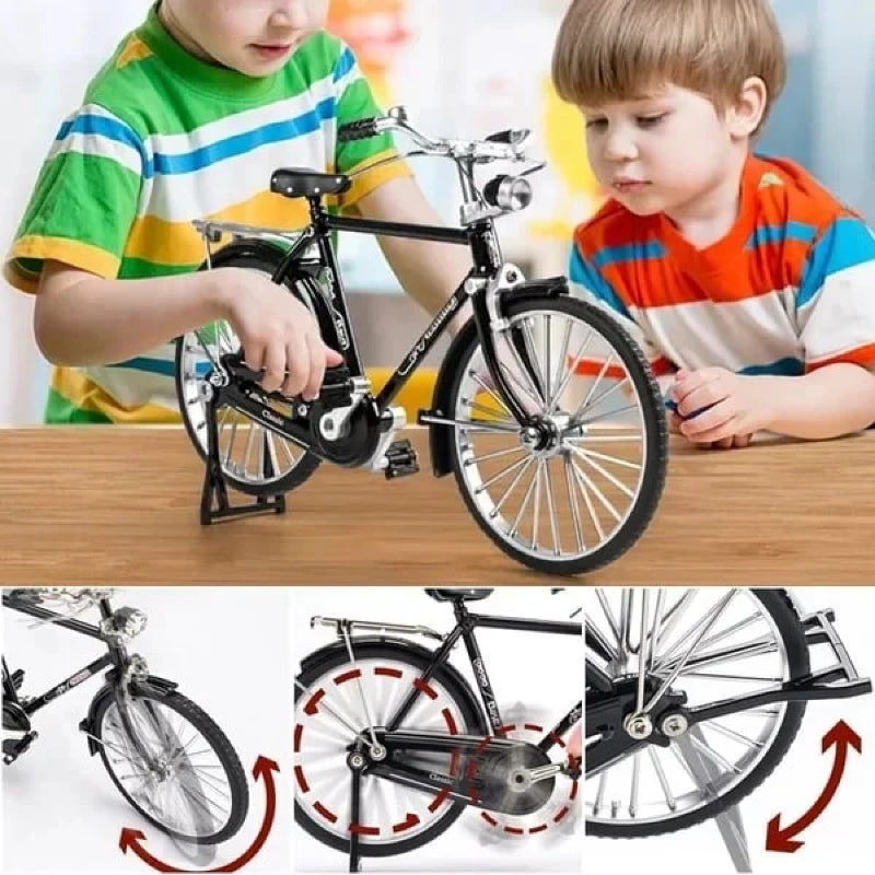1: 10 Simulação Mini DIY Retro Modelo de Bicicleta Ornamento