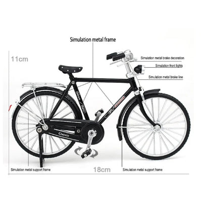 1: 10 Simulação Mini DIY Retro Modelo de Bicicleta Ornamento