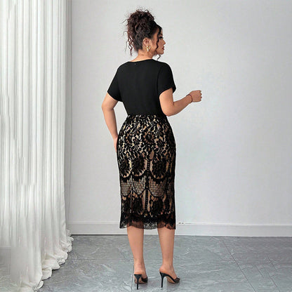 Vestido casual feminino com decote em V