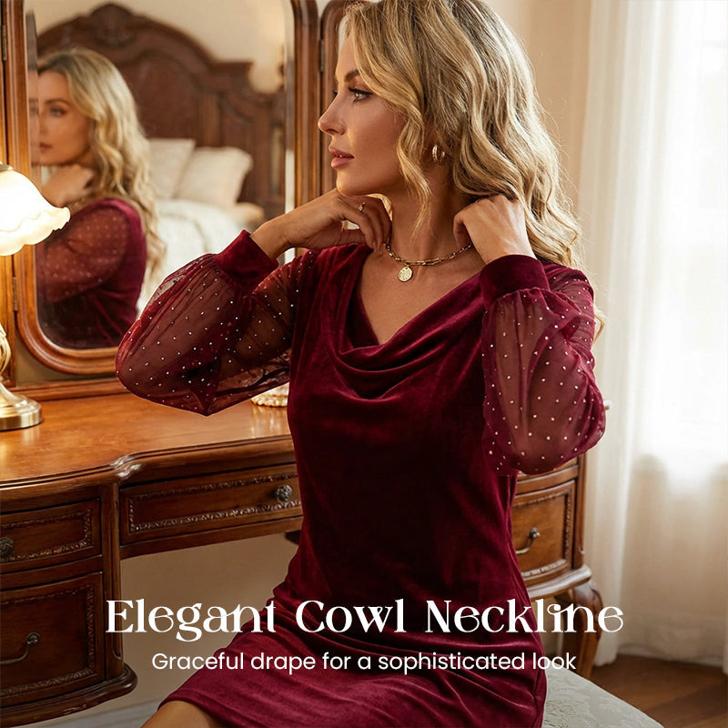 ✨👗Vestido justo elegante para mulher, com decote em gola alta e comprimento até ao joelho