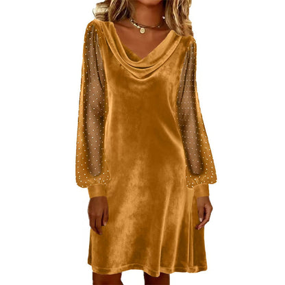 ✨👗Vestido justo elegante para mulher, com decote em gola alta e comprimento até ao joelho