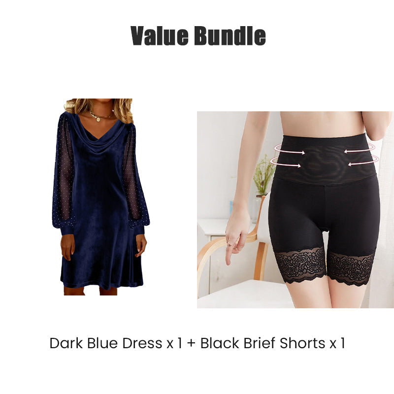 ✨👗Vestido justo elegante para mulher, com decote em gola alta e comprimento até ao joelho